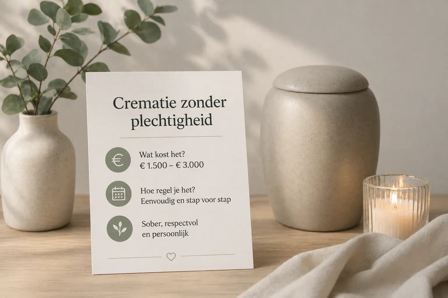 Kosten crematie zonder plechtigheid